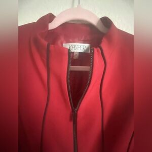 Elegant Kasper Stretch Long Sleeve With Full Zipper Front Opening Jacket Size 10